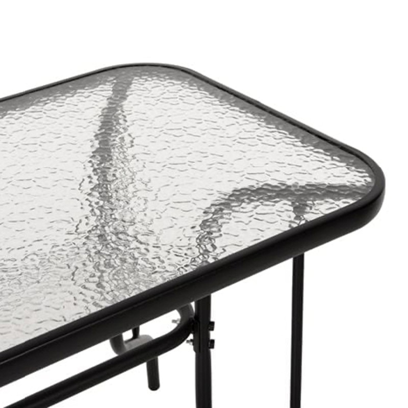 ΣΕΤ ΤΡΑΠΕΖΑΡΙΑΣ 5ΤΜΧ HM5193.13 ΜΕΤΑΛΛΙΚO ΜΕ 4 ΚΑΡΕΚΛΕΣ & ΤΡΑΠΕΖΙ 110x60 ΜΑΥΡΟ