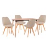 ΣΕΤ ΤΡΑΠΕΖΑΡΙΑΣ 5ΤΜΧ VEGAS HM21180 MDF TOP ΣΕ ΦΥΣΙΚΟ--ΥΦΑΣΜΑ ΜΠΕΖ