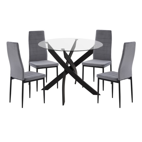 ΣΕΤ ΤΡΑΠΕΖΑΡΙΑΣ 5ΤΜΧ LADY HM21199.01 ΓΥΑΛΙ--ΜΕΤΑΛΛΟ ΣΕ ΜΑΥΡΟ & ΒΕΛΟΥΔΟ ΓΚΡΙ ΣΕΤ ΤΡΑΠΕΖΑΡΙΑΣ 5ΤΜΧ LADY HM21199.01 ΓΥΑΛΙ--ΜΕΤΑΛΛΟ ΣΕ ΜΑΥΡΟ & ΒΕΛΟΥΔΟ ΓΚΡΙ