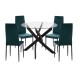 ΣΕΤ ΤΡΑΠΕΖΑΡΙΑΣ 5ΤΜΧ LADY HM21199.03 ΓΥΑΛΙ--ΜΕΤΑΛΛΟ ΣΕ ΜΑΥΡΟ & ΒΕΛΟΥΔΟ ΚΥΠΑΡΙΣΣΙ