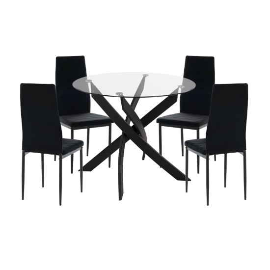 ΣΕΤ ΤΡΑΠΕΖΑΡΙΑΣ 5ΤΜΧ LADY HM21199.04 ΓΥΑΛΙ--ΜΕΤΑΛΛΟ & ΒΕΛΟΥΔΟ ΣΕ ΜΑΥΡΟ ΣΕΤ ΤΡΑΠΕΖΑΡΙΑΣ 5ΤΜΧ LADY HM21199.04 ΓΥΑΛΙ--ΜΕΤΑΛΛΟ & ΒΕΛΟΥΔΟ ΣΕ ΜΑΥΡΟ