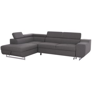 ΓΩΝΙΑΚΟΣ ΚΑΝΑΠΕΣ-ΚΡΕΒΑΤΙ ΜΕ ΑΠΟΘ.ΧΩΡΟ ENCORE HM3301.01L ΓΚΡΙ ΥΦΑΣΜΑ 285x205x90Υεκ.