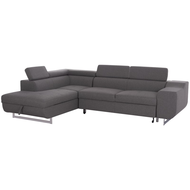 ΓΩΝΙΑΚΟΣ ΚΑΝΑΠΕΣ-ΚΡΕΒΑΤΙ ΜΕ ΑΠΟΘ.ΧΩΡΟ ENCORE HM3301.01L ΓΚΡΙ ΥΦΑΣΜΑ 285x205x90Υεκ.