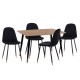 ΣΕΤ ΤΡΑΠΕΖΑΡΙΑΣ 5ΤΜΧ ALIZA HM11196.09 MDF TOP-ΒΕΛΟΥΔΟ & ΜΕΤΑΛΛΟ ΣΕ ΜΑΥΡΟ