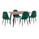 ΣΕΤ ΤΡΑΠΕΖΑΡΙΑΣ 5ΤΜΧ ALIZA HM11196.03 MDF TOP-ΒΕΛΟΥΔΟ ΚΥΠΑΡΙΣΣΙ & ΜΕΤΑΛΛΟ ΜΑΥΡΟ