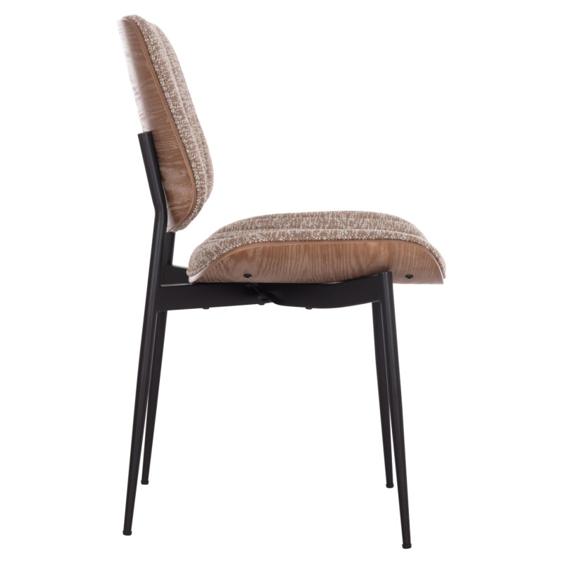 ΚΑΡΕΚΛΑ ΤΡΑΠΕΖΑΡΙΑΣ CONTI HM9983.02 ΜΑΥΡΟ ΜΕΤΑΛΛΟ--ΚΑΦΕ ΥΦΑΣΜΑ 49x56x82Υεκ.