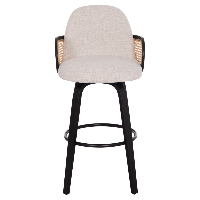 ΣΚΑΜΠΟ ΜΠΑΡ ΠΕΡΙΣΤΡΕΦΟΜΕΝΟ BECKER HM18251.02 PLYWOOD ΜΑΥΡΟ--ΕΚΡΟΥ ΥΦΑΣΜΑ 50x52x100Υ