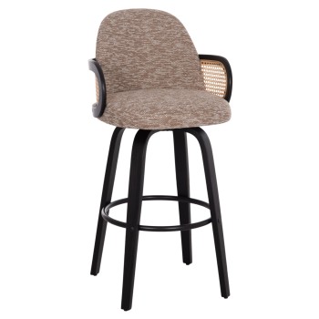 ΣΚΑΜΠΟ ΜΠΑΡ ΠΕΡΙΣΤΡΕΦΟΜΕΝΟ BECKER HM18251.03 PLYWOOD ΜΑΥΡΟ--ΚΑΦΕ ΥΦΑΣΜΑ 50x52x100Υ