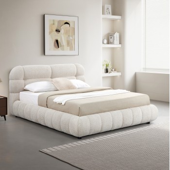 ΚΡΕΒΑΤΙ ΜΕ ΑΠΟΘ.ΧΩΡΟ MOLEN HM730.03 ΜΠΕΖ ΜΠΟΥΚΛΕ ΥΦΑΣΜΑ--ΓΙΑ ΣΤΡΩΜΑ 160x200εκ