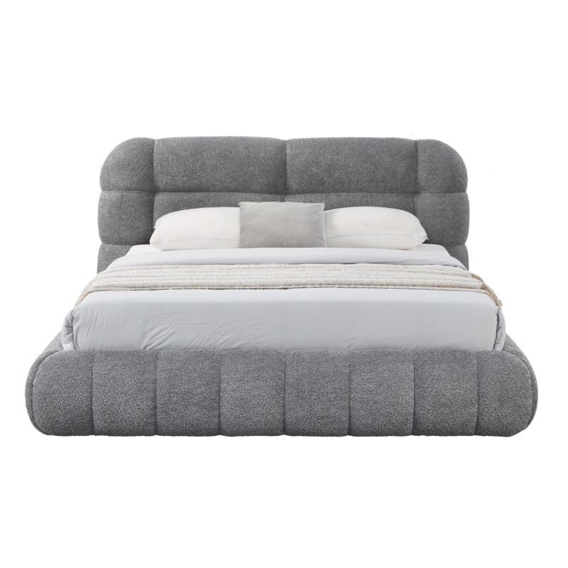 ΚΡΕΒΑΤΙ ΜΕ ΑΠΟΘ.ΧΩΡΟ MOLEN HM730.01 ΓΚΡΙ ΜΠΟΥΚΛΕ ΥΦΑΣΜΑ--ΓΙΑ ΣΤΡΩΜΑ 160x200εκ