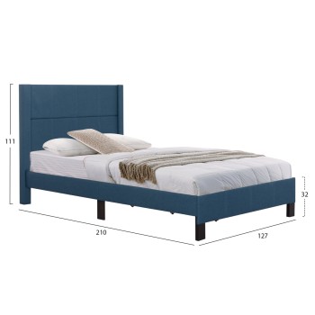 ΚΡΕΒΑΤΙ TRILLOP HM667.14 ΜΠΛΕ ΥΦΑΣΜΑ ΓΙΑ ΜΟΝΟ ΣΤΡΩΜΑ 120X200εκ.