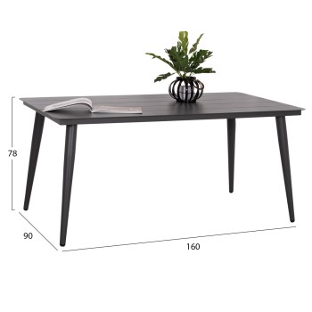 ΤΡΑΠΕΖΙ ΑΛΟΥΜΙΝΙΟΥ ΟΡΘΟΓΩΝΙΟ HIGER HM6291.01 ΓΚΡΙ 160x90x78Υεκ.