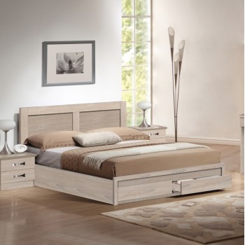 ΚΡΕΒΑΤΙ ΔΙΠΛΟ ΜΕ ΣΥΡΤΑΡΙΑ & ΣΤΡΩΜΑ CAPRI HM21169 ΜΕΛΑΜΙΝΗ SONAMA--ΓΙΑ 150x200εκ