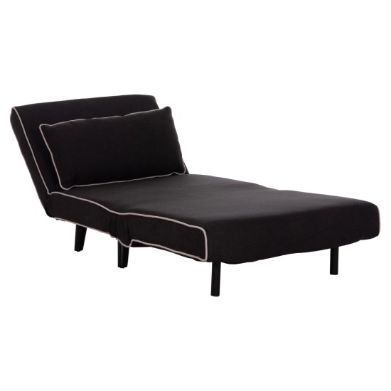 ΠΟΛΥΘΡΟΝΑ ΚΡΕΒΑΤΙ BRAXTON HM8425.03 ΜΑΥΡΟ ΥΦΑΣΜΑ 78x88x78Υεκ.