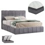 ΚΡΕΒΑΤΙ ΔΙΠΛΟ ΜΕ ΣΤΡΩΜΑ & ΑΠΟΘ.ΧΩΡΟ RAMON HM21168 ΓΚΡΙ ΜΠΟΥΚΛΕ--ΓΙΑ 160x200εκ