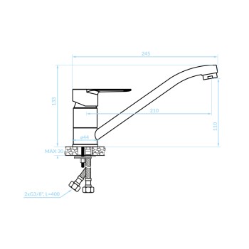 ΜΠΑΤΑΡΙΑ ΚΟΥΖΙΝΑΣ ΠΑΓΚΟΥ HM4865 ΜΑΚΡΥ ΡΟΥΞΟΥΝΙ-ΧΡΩΜΙΟΥ--24.5x13.3Υεκ