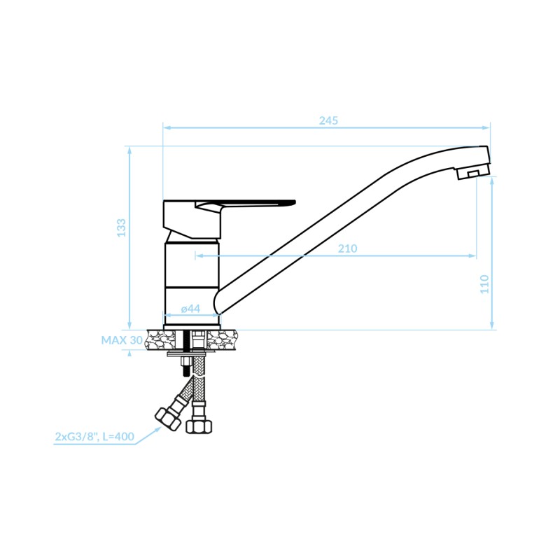 ΜΠΑΤΑΡΙΑ ΚΟΥΖΙΝΑΣ ΠΑΓΚΟΥ HM4865 ΜΑΚΡΥ ΡΟΥΞΟΥΝΙ-ΧΡΩΜΙΟΥ--24.5x13.3Υεκ