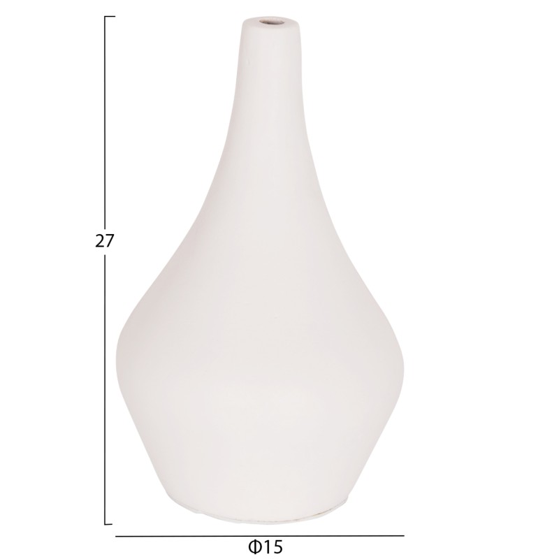 ΕΠΙΤΡΑΠΕΖΙΟ ΔΙΑΚΟΣΜΗΤΙΚΟ ΒΑΖΟ DENI HM4663.02S FIBER CEMENT ΣΕ ΛΕΥΚΟ--Φ15x27Υεκ.