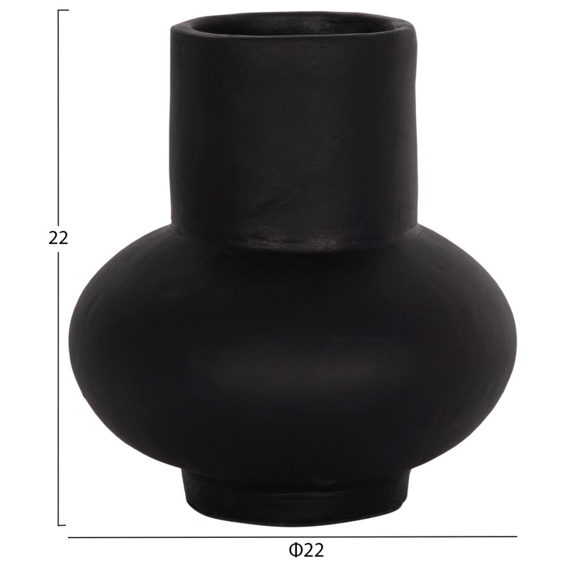 ΕΠΙΤΡΑΠΕΖΙΟ ΔΙΑΚΟΣΜΗΤΙΚΟ ΒΑΖΟ LEMA HM4664.01S ΤΕΡΑΚΟΤΑ ΣΕ ΜΑΥΡΟ--Φ22x22Υεκ.