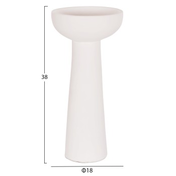 ΕΠΙΤΡΑΠΕΖΙΟ ΔΙΑΚΟΣΜΗΤΙΚΟ ΒΑΖΟ LEKKAN HM4664.02L ΤΕΡΑΚΟΤΑ ΣΕ ΛΕΥΚΟ--Φ18x38Υεκ.