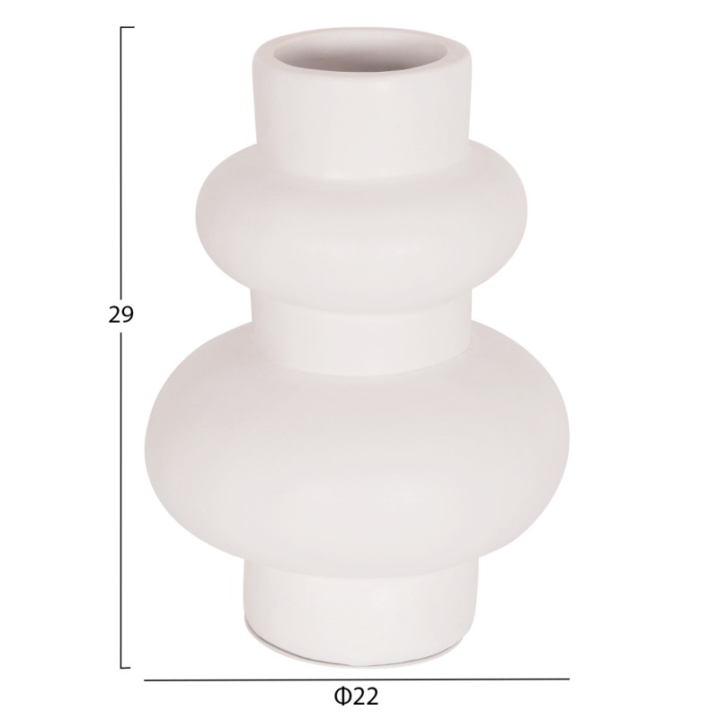 ΕΠΙΤΡΑΠΕΖΙΟ ΔΙΑΚΟΣΜΗΤΙΚΟ ΒΑΖΟ LEMA HM4664.02M ΤΕΡΑΚΟΤΑ ΣΕ ΛΕΥΚΟ--Φ22x29Υεκ.