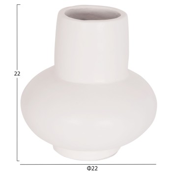 ΕΠΙΤΡΑΠΕΖΙΟ ΔΙΑΚΟΣΜΗΤΙΚΟ ΒΑΖΟ LEMA HM4664.02S ΤΕΡΑΚΟΤΑ ΣΕ ΛΕΥΚΟ--Φ22x22Υεκ.