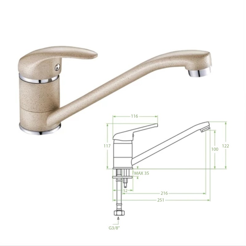 ΜΠΑΤΑΡΙΑ ΚΟΥΖΙΝΑΣ ΠΑΓΚΟΥ HM4869.02 ΜΑΚΡΥ ΡΟΥΞΟΥΝΙ- ΜΠΕΖ ΓΡΑΝΙΤΗΣ--25.1x12.2Υεκ.