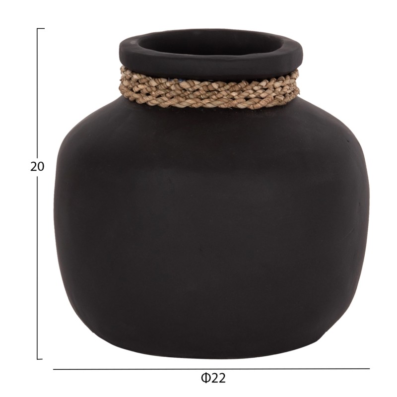 ΕΠΙΤΡΑΠΕΖΙΟ ΔΙΑΚΟΣΜΗΤΙΚΟ ΒΑΖΟ CAMMER HM4687.01S ΤΕΡΑΚΟΤΑ ΣΕ ΜΑΥΡΟ--Φ22x20Υεκ.