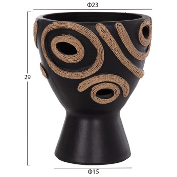 ΕΠΙΤΡΑΠΕΖΙΟ ΔΙΑΚΟΣΜΗΤΙΚΟ ΒΑΖΟ DEAN HM4678.01 ΤΕΡΑΚΟΤΑ ΣΕ ΜΑΥΡΟ--Φ23x29Υεκ.