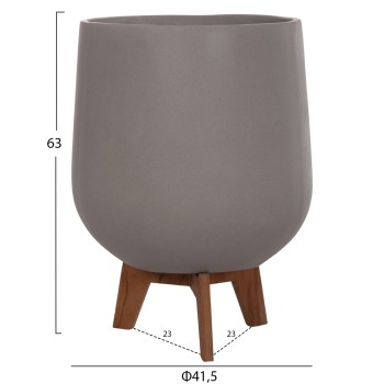 ΣΕΤ 3 ΓΛΑΣΤΡΕΣ ΜΕ TEAK ΒΑΣΕΙΣ TRYLL HM4681.03 FIBER CEMENT--ΓΚΡΙ