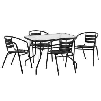 ΣΕΤ ΤΡΑΠΕΖΑΡΙΑΣ 5ΤΜΧ ADAM HM21220 ΚΑΡΕΚΛΕΣ ΜΕΤΑΛΛΙΚΕΣ & ΤΡΑΠΕΖΙ 110x60 ΜΑΥΡΟ