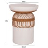 ΒΟΗΘΗΤΙΚΟ ΤΡΑΠΕΖΙ PRILEP HM18159.02 FIBER CEMENT ΛΕΥΚΟ & RATTAN--Φ60x76,5Υεκ