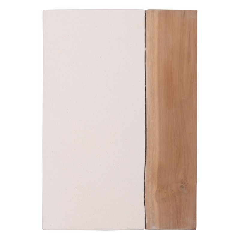 ΒΟΗΘΗΤΙΚΟ ΤΡΑΠΕΖΙ LEIA HM18163.02 FIBER CEMENT ΛΕΥΚΟ-ΞΥΛΟ TEAK 32.5x32.5x46Υεκ.