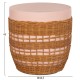 ΒΟΗΘΗΤΙΚΟ ΤΡΑΠΕΖΙ VILHENA HM18166 FIBER CEMENT ΡΟΖ-RATTAN ΦΥΣΙΚΟ Φ44.5x45Υεκ.