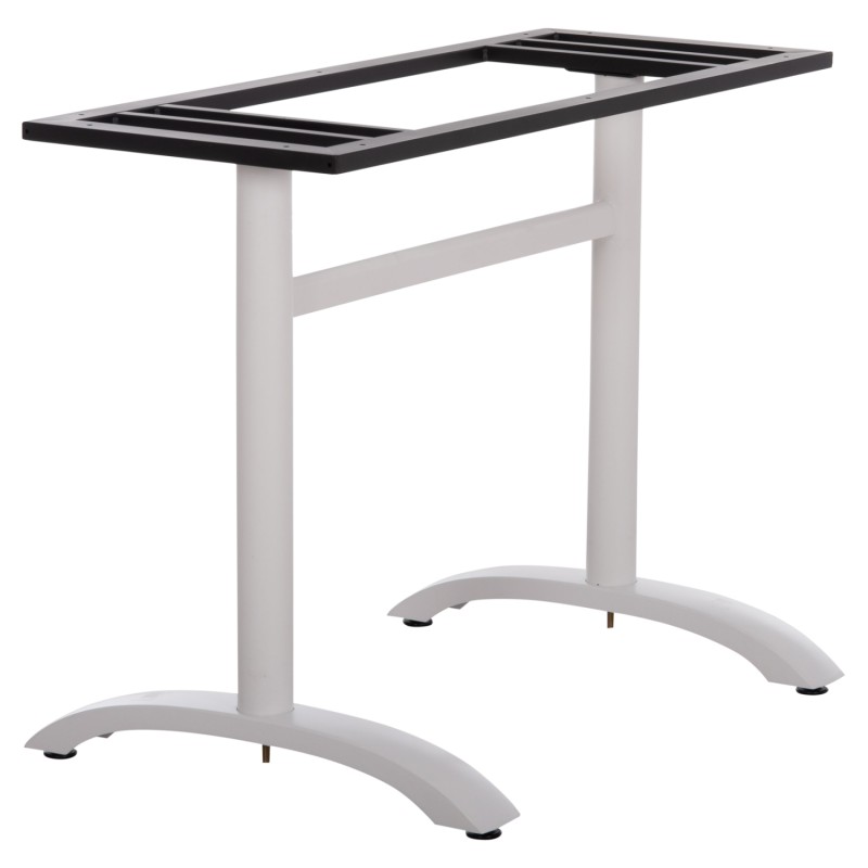 ΒΑΣΗ ΤΡΑΠΕΖΙΟΥ ΑΛΟΥΜΙΝΙΟΥ ΔΙΠΛΗ HM461.12 ΛΕΥΚΗ ΜΕ ΡΕΓΟΥΛΑΤΟΡΟΥΣ 100x60x73Υεκ.