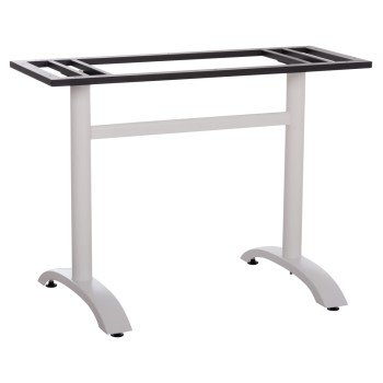 ΒΑΣΗ ΤΡΑΠΕΖΙΟΥ ΑΛΟΥΜΙΝΙΟΥ ΔΙΠΛΗ HM461.12 ΛΕΥΚΗ ΜΕ ΡΕΓΟΥΛΑΤΟΡΟΥΣ 100x60x73Υεκ.