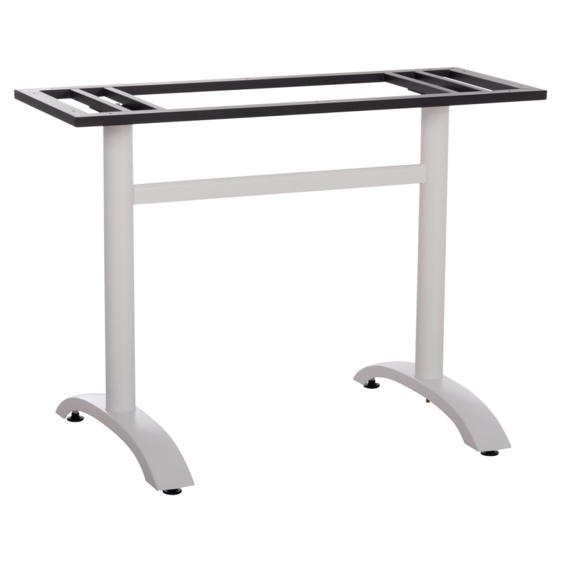 ΒΑΣΗ ΤΡΑΠΕΖΙΟΥ ΑΛΟΥΜΙΝΙΟΥ ΔΙΠΛΗ HM461.12 ΛΕΥΚΗ ΜΕ ΡΕΓΟΥΛΑΤΟΡΟΥΣ 100x60x73Υεκ.