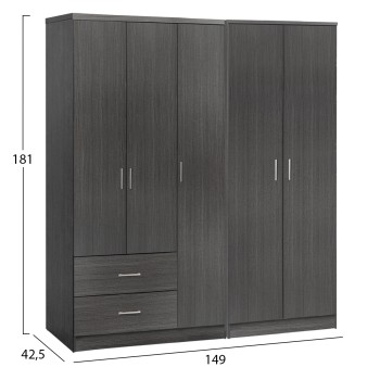 ΝΤΟΥΛΑΠΑ 5ΦΥΛΛΗ CAESAR HM21234.01 ΜΕΛΑΜΙΝΗ ΧΡΩΜΑ ZEBRANO 150x42.5x181Υεκ