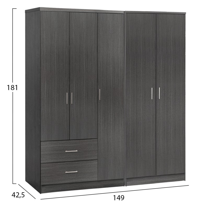 ΝΤΟΥΛΑΠΑ 5ΦΥΛΛΗ CAESAR HM21234.01 ΜΕΛΑΜΙΝΗ ΧΡΩΜΑ ZEBRANO 150x42.5x181Υεκ