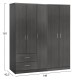 ΝΤΟΥΛΑΠΑ 5ΦΥΛΛΗ CAESAR HM21234.01 ΜΕΛΑΜΙΝΗ ΧΡΩΜΑ ZEBRANO 150x42.5x181Υεκ
