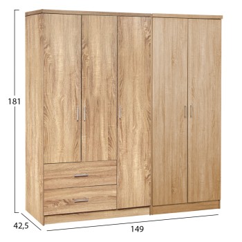 ΝΤΟΥΛΑΠΑ 5ΦΥΛΛΗ CAESAR HM21234.02 ΜΕΛΑΜΙΝΗ ΧΡΩΜΑ SONAMA 150x42.5x181Υεκ