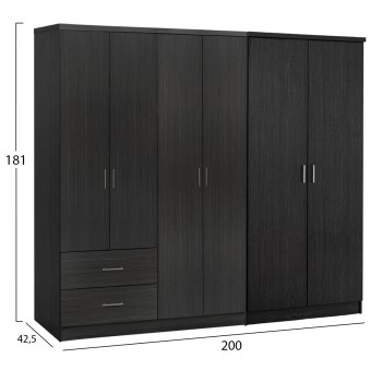 ΝΤΟΥΛΑΠΑ 6ΦΥΛΛΗ BLAKELY HM21235.01 ΜΕΛΑΜΙΝΗ ΧΡΩΜΑ ZEBRANO 201x43x181Υεκ