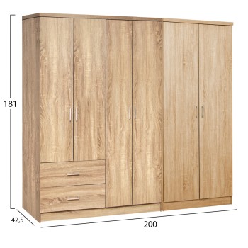 ΝΤΟΥΛΑΠΑ 6ΦΥΛΛΗ BLAKELY HM21235.02 ΜΕΛΑΜΙΝΗ ΧΡΩΜΑ SONAMA 201x43x181Υεκ