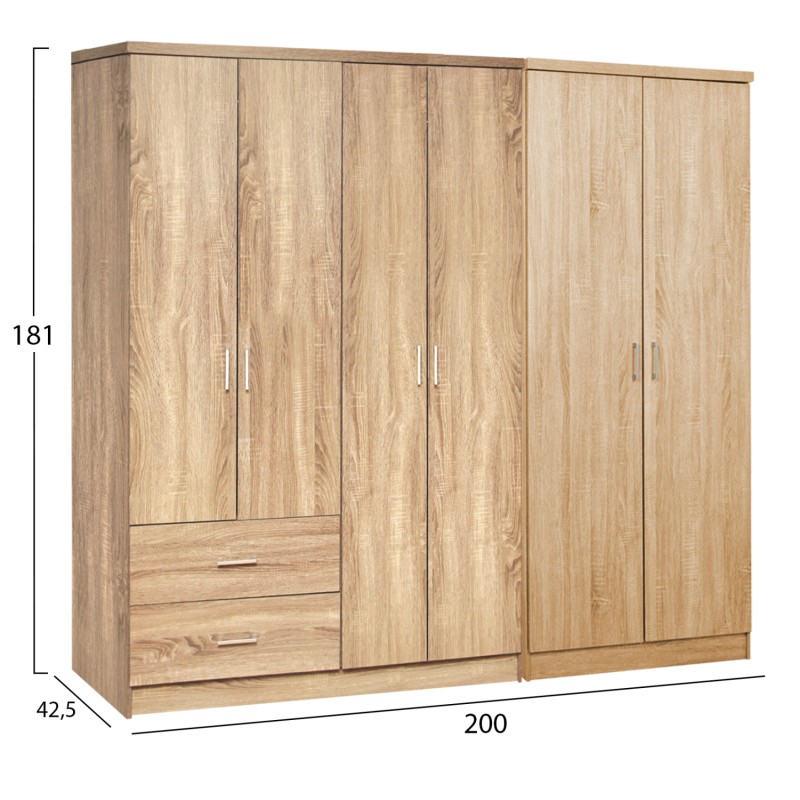 ΝΤΟΥΛΑΠΑ 6ΦΥΛΛΗ BLAKELY HM21235.02 ΜΕΛΑΜΙΝΗ ΧΡΩΜΑ SONAMA 201x43x181Υεκ