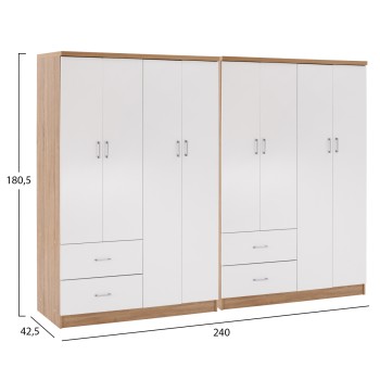 ΝΤΟΥΛΑΠΑ 8ΦΥΛΛΗ BRIANA HM21237.02 ΜΕΛΑΜΙΝΗ SONAMA & ΛΕΥΚΟ 241x42,5Χ180,5Υεκ.
