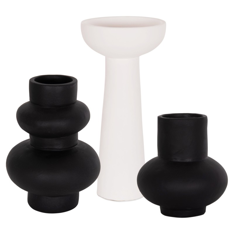 ΣΕΤ 3 ΕΠΙΤΡΑΠΕΖΙΑ ΔΙΑΚΟΣΜΗΤΙΚΑ ΒΑΖΑ LEKKAN ΗΜ21142.01 ΤΕΡΑΚΟΤΑ ΣΕ ΛΕΥΚΟ & ΜΑΥΡΟ