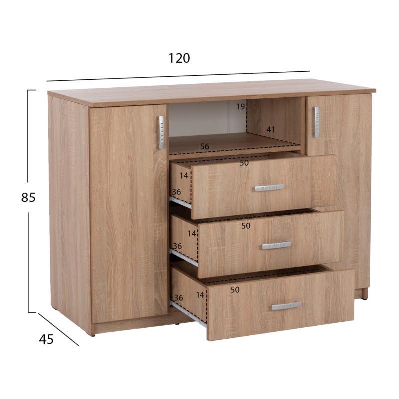 ΣΕΤ ΚΡΕΒΑΤΟΚΑΜΑΡΑΣ 5ΤΜΧ ADLER HM11758 ΜΕΛΑΜΙΝΗ SONAMA OAK-ΓΙΑ ΣΤΡΩΜΑ 160x200εκ