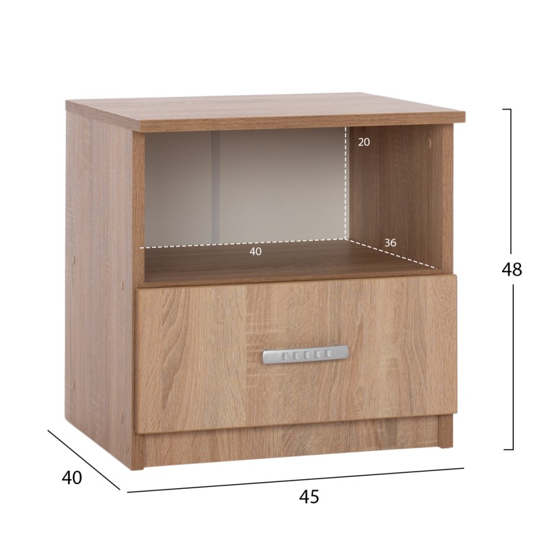 ΣΕΤ ΚΡΕΒΑΤΟΚΑΜΑΡΑΣ 6ΤΜΧ ADLER HM11759 ΜΕΛΑΜΙΝΗ SONAMA OAK-ΓΙΑ ΣΤΡΩΜΑ 160x200εκ