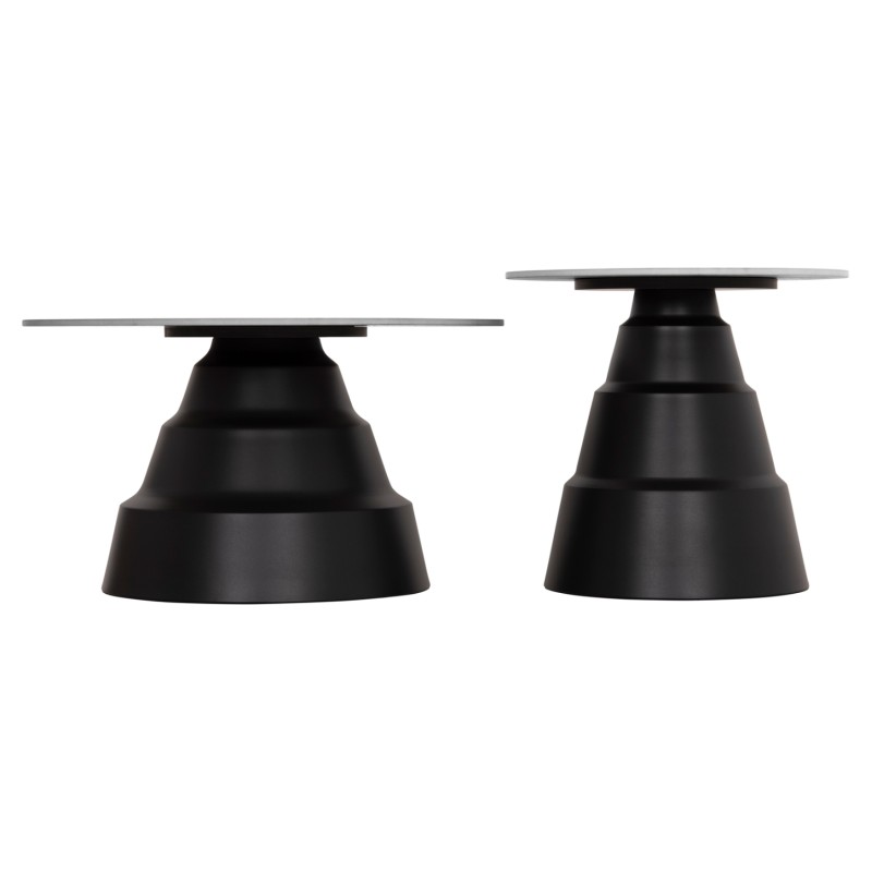 ΣΕΤ 2 ΤΡΑΠΕΖΙΑ ΣΑΛΟΝΙΟΥ LIDOX HM18306.02 SINTERED STONE TOP- SNOW WHITE ΧΡΩΜΑ Φ50 & Φ70