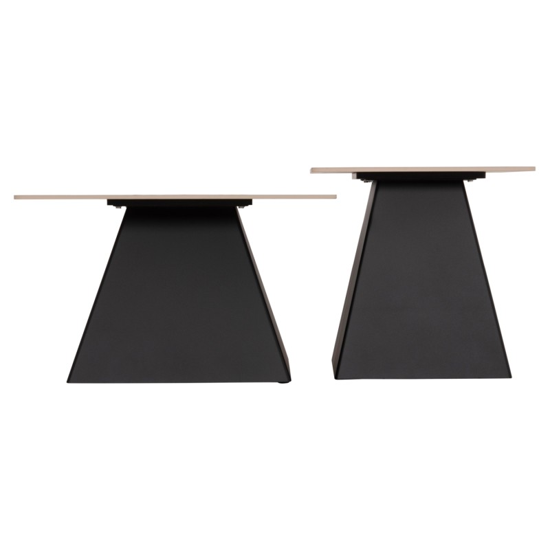 ΣΕΤ 2 ΤΡΑΠΕΖΙΑ ΣΑΛΟΝΙΟΥ QUBER(X) HM18311.02 SINTERED STONE ΤΕΤΡΑΓΩΝΟ--ΒΑΣΕΙΣ ΜΑΥΡΕΣ